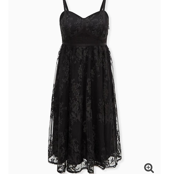 TORRID black embroidered mesh/sequin midi dress! - Picture 5 of 9